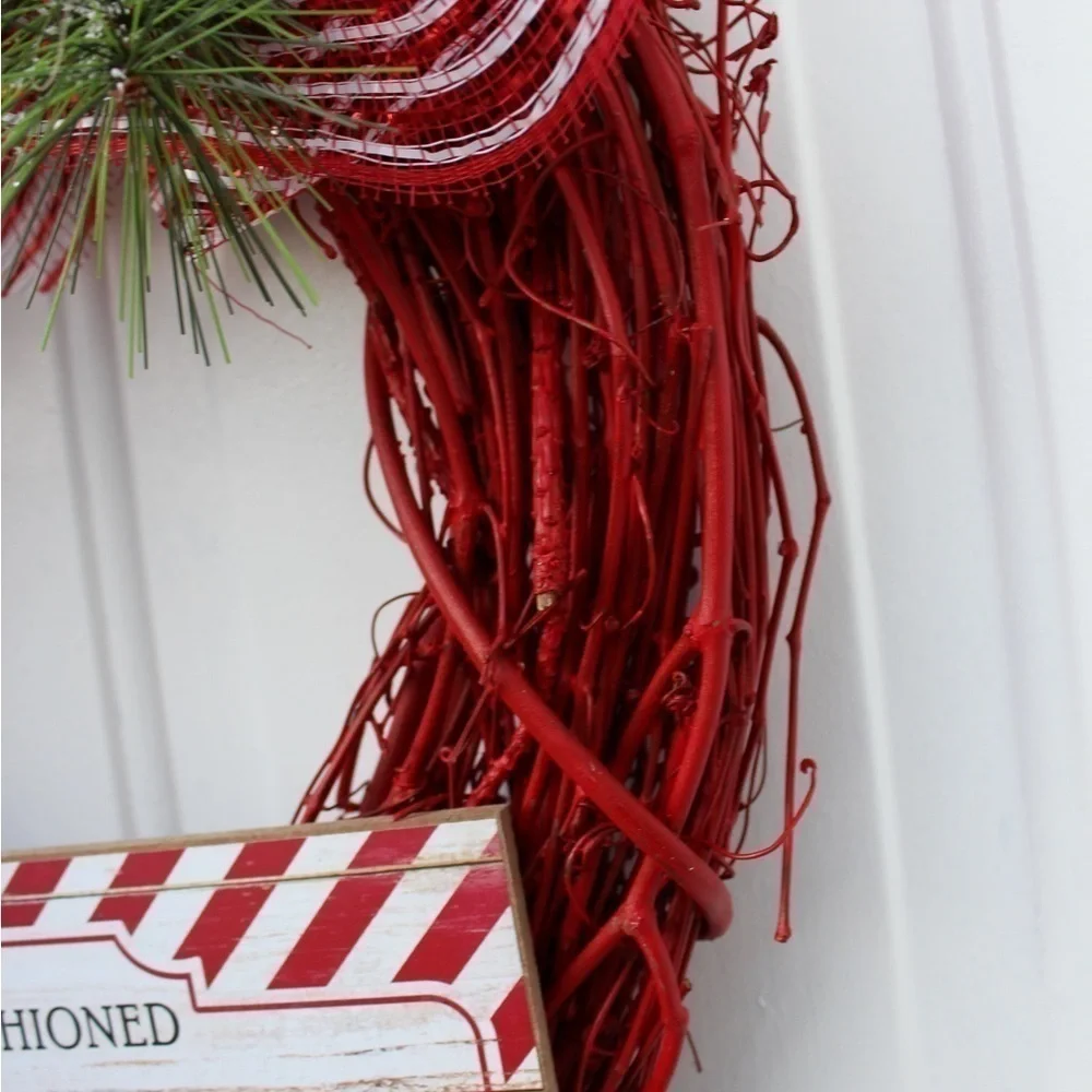 Candy Cane Christmas Wreath for Front Door